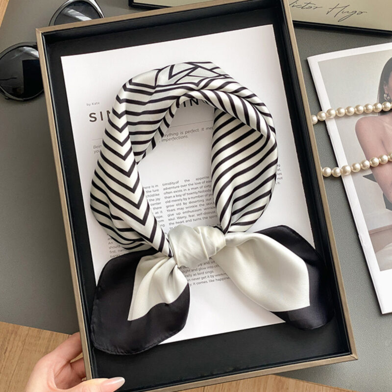 Fashion Scarf – Mini Square Printed, Customizable Design