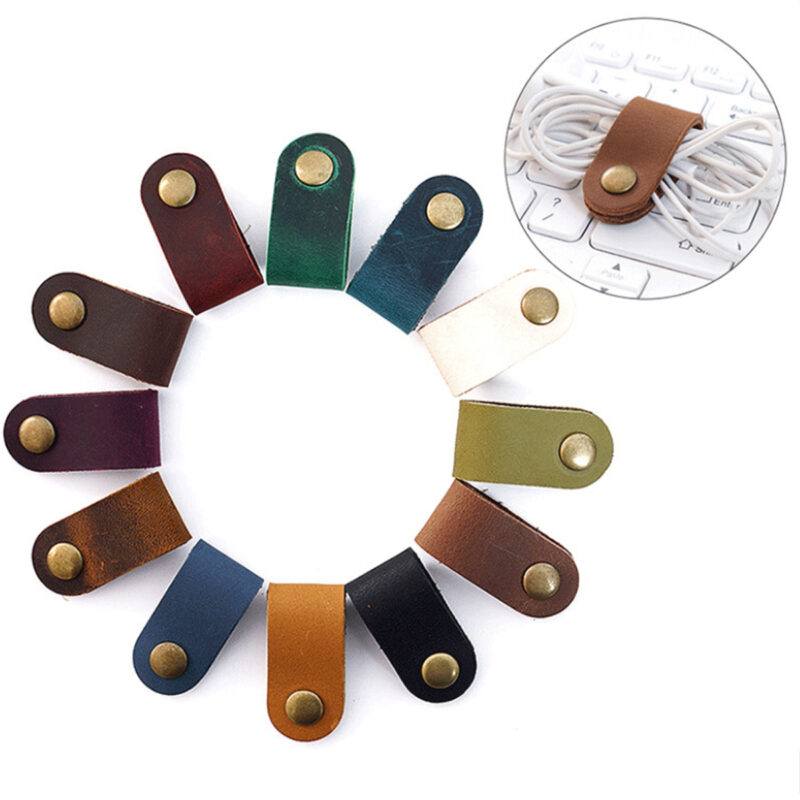 Leather Cable Organizer Strap